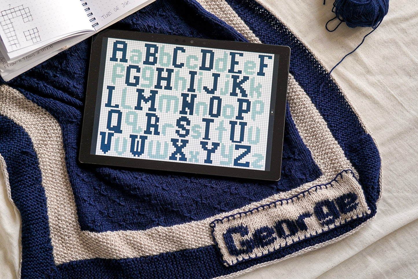 English Alphabet Stitch Grid