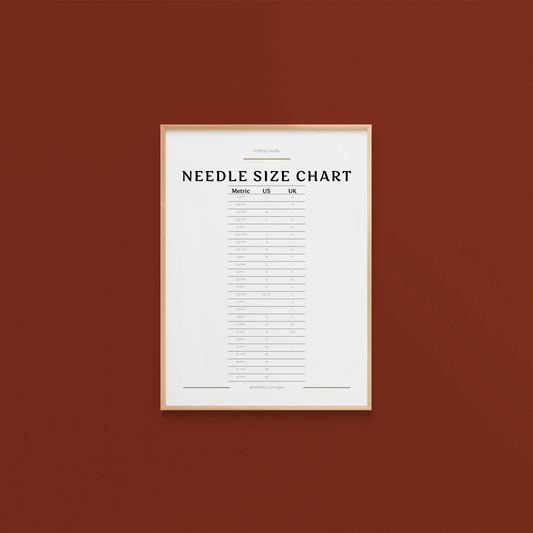 Knitting Needle Size Chart