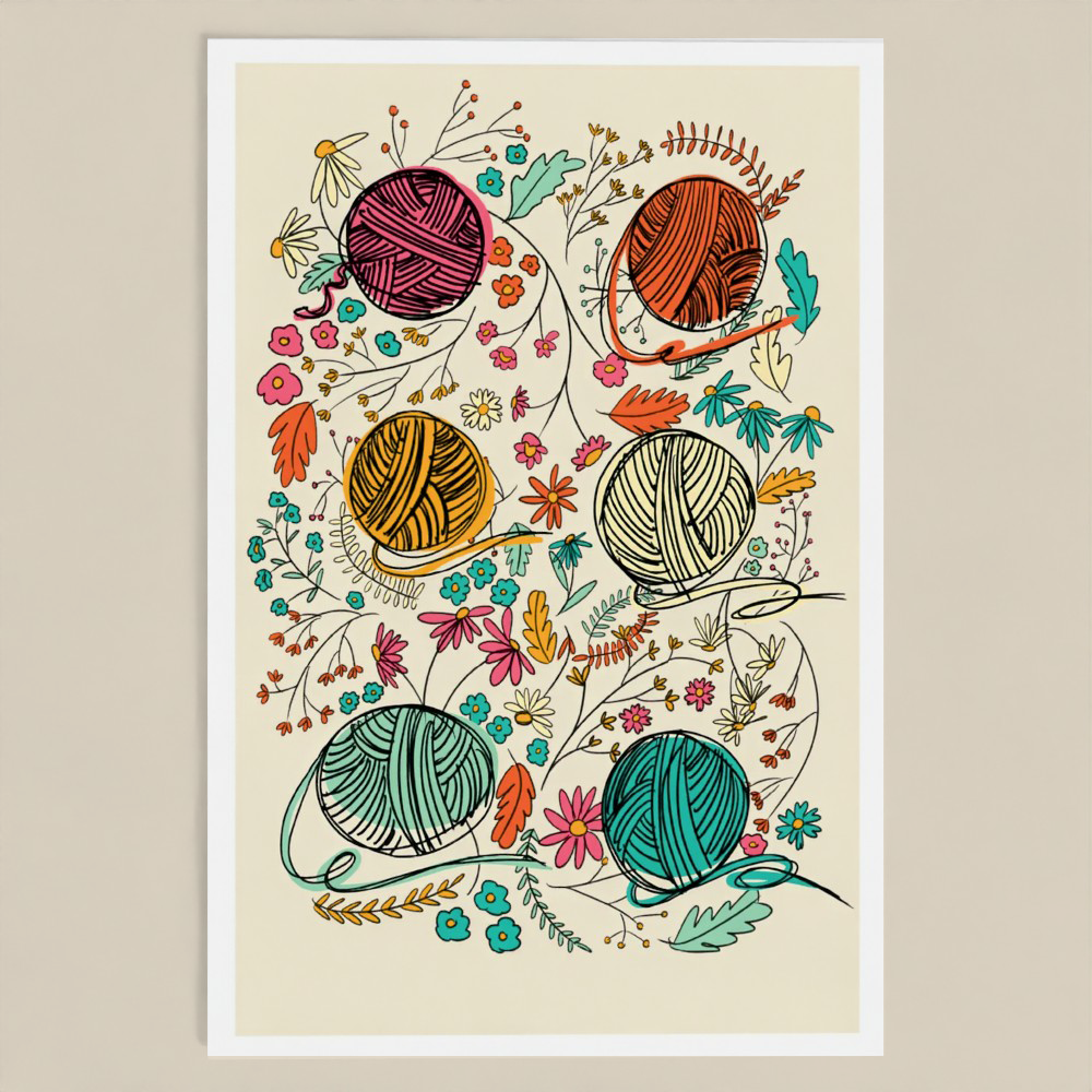 Yarn & Flowers Postcard Pack of 7