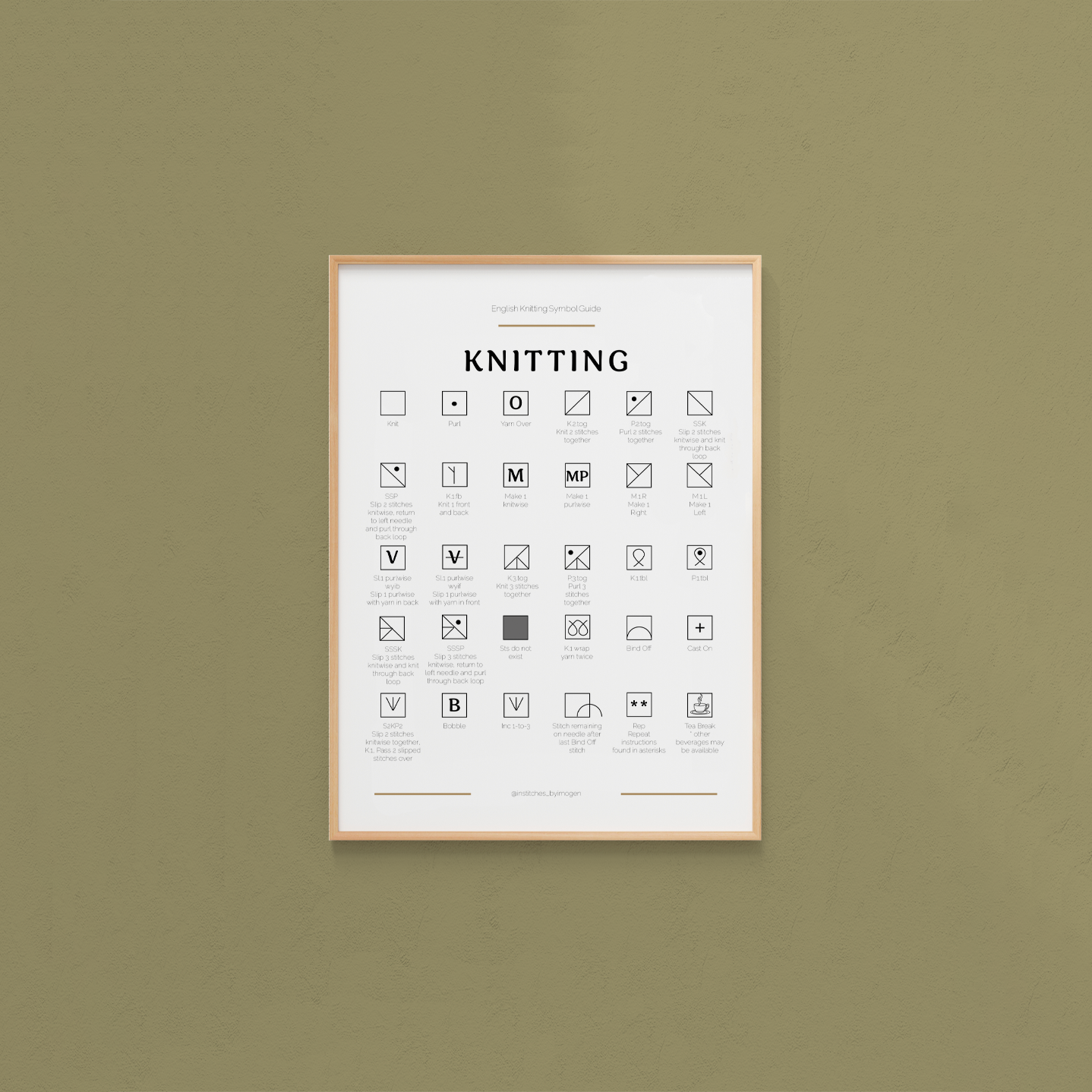 Knitting Symbols Chart