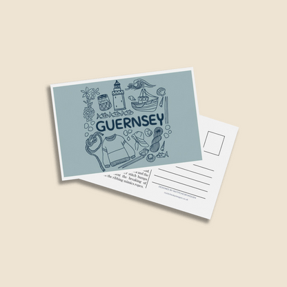 Knitted Guernsey Jumpers Postcard Pack of 2