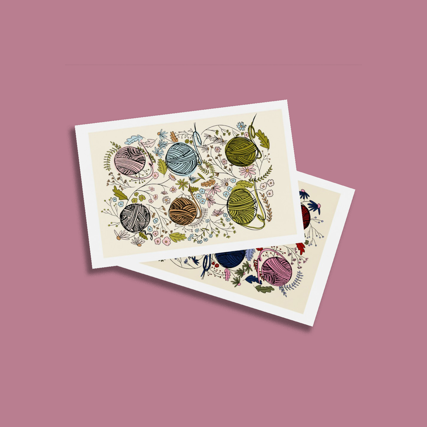 Yarn & Flowers Postcard Pack of 7