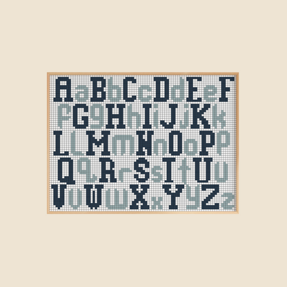 English Alphabet Stitch Grid