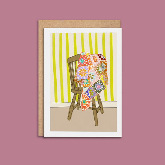 Granny Square Blanket Greeting Card