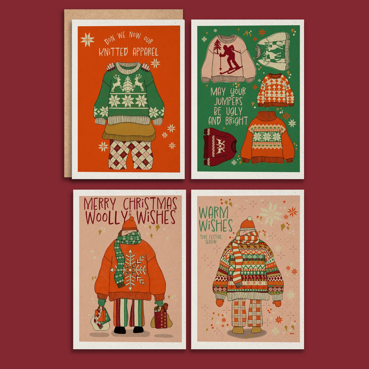 Ugly Jumper Christmas Card Pack of 4