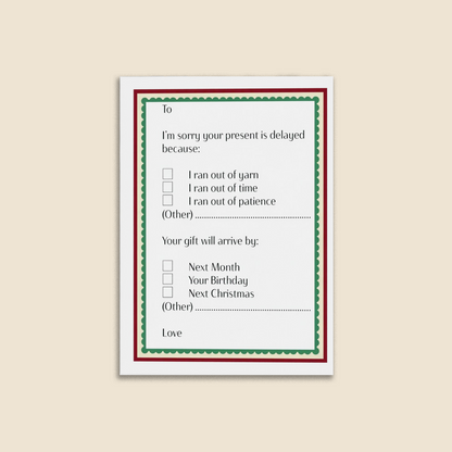 IOU A Knitted Sweater Christmas Card