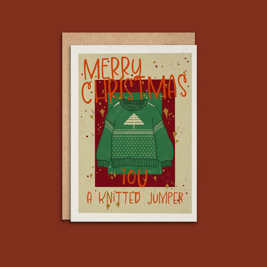 IOU A Knitted Jumper Christmas Card