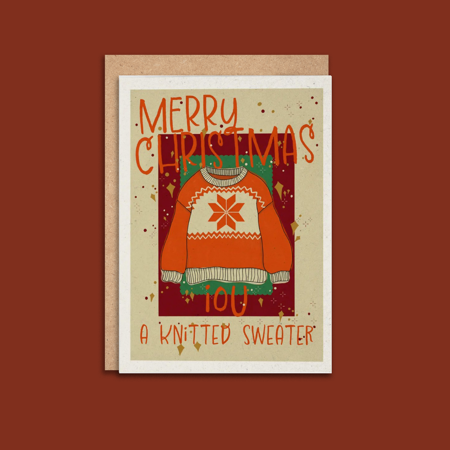 IOU A Knitted Sweater Christmas Card